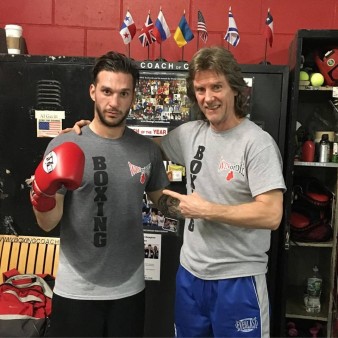 Тренер по боксу, Михаил Козловский и его новый проспект из Греции, Георгий Фотакопулос.